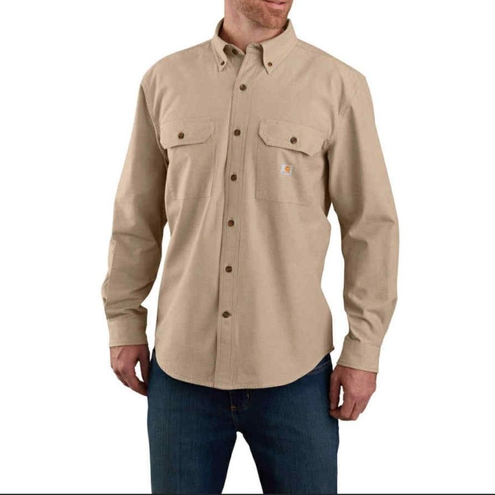 Carhartt Men's Tan Casual Button-Down Shirt